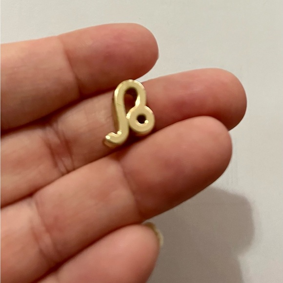 Zodiac Sign LEO Slide Charm / Pendant  - Gold Tone - Pave Set Stones - Picture 5 of 6